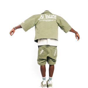 Green Stone Wash Denim Set